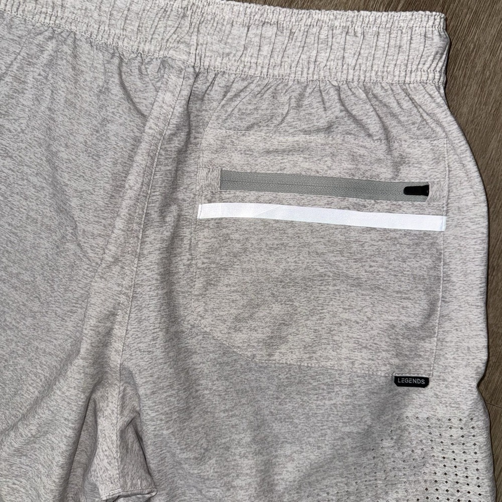 Legends Luka Shorts Lined 5" Inseam Men's S Grey Heathered Stretch Performance